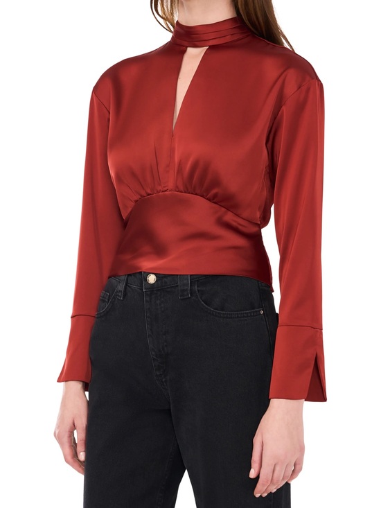 Parker Tops - Parker The Parker Long Sleeve Keyhole Top Burnt Orange - Size S
